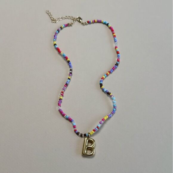 Initial Beaded Necklace S1079 - Picture 2 of 3